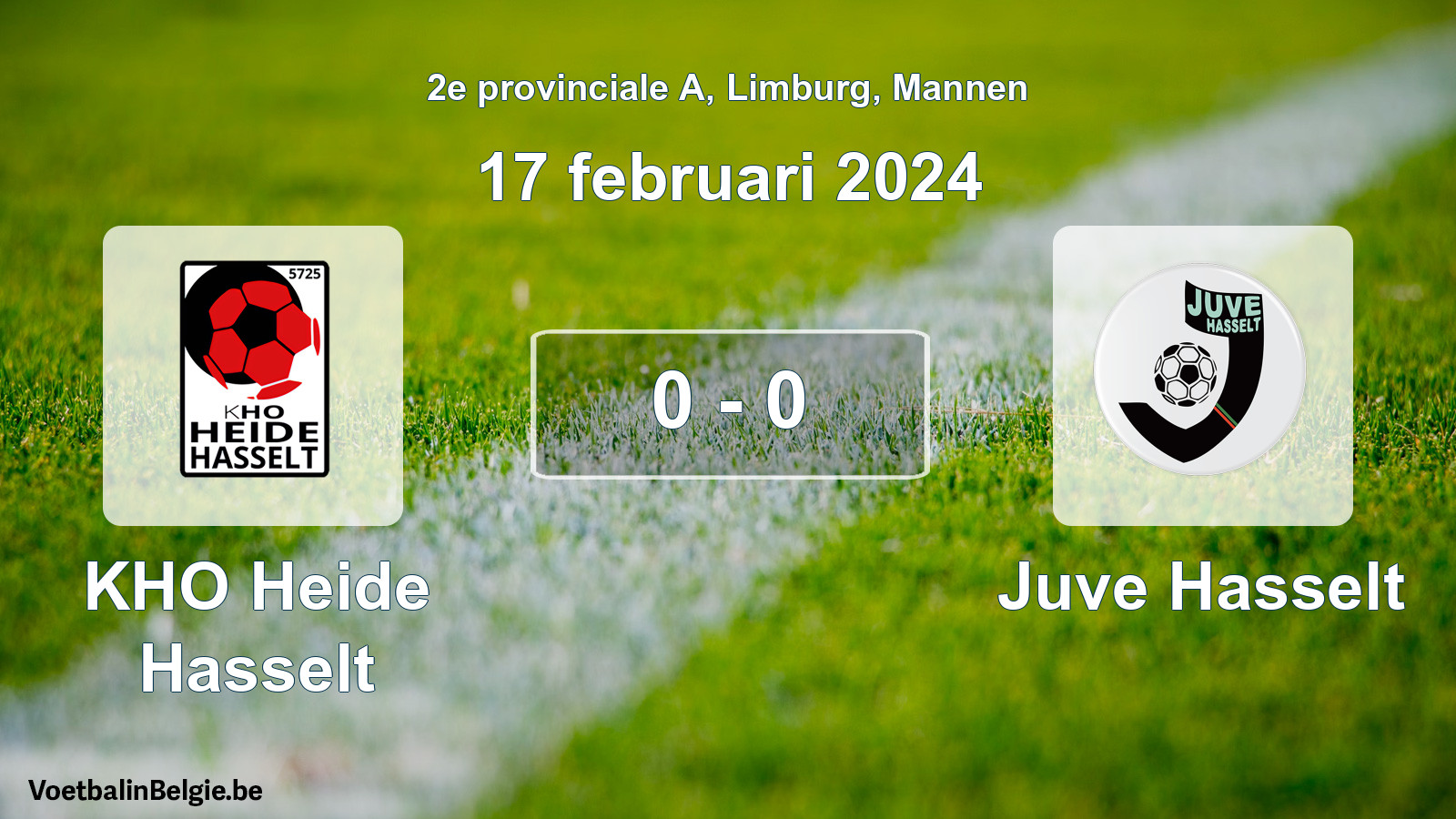 Gespeelde wedstrijd mannenvoetbal: KHO Heide Hasselt - Juve Hasselt 0 - 0 (17 februari 2024)