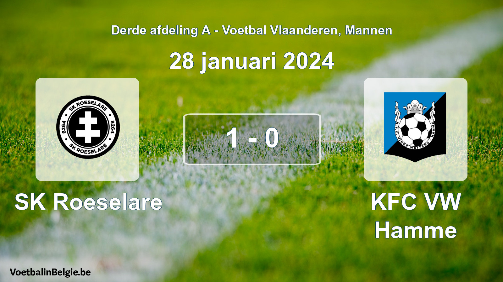Played match men football: SK Roeselare - KFC VW Hamme 1 - 0 (28 January 2024)