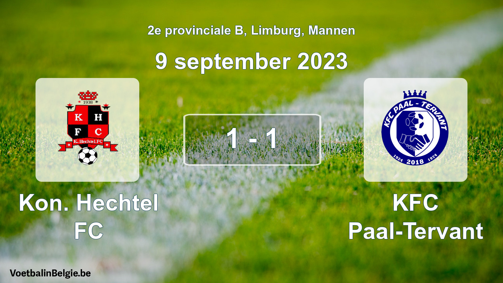 Gespeelde wedstrijd mannenvoetbal: Kon. Hechtel FC - KFC Paal-Tervant 1 - 1 (9 september 2023)