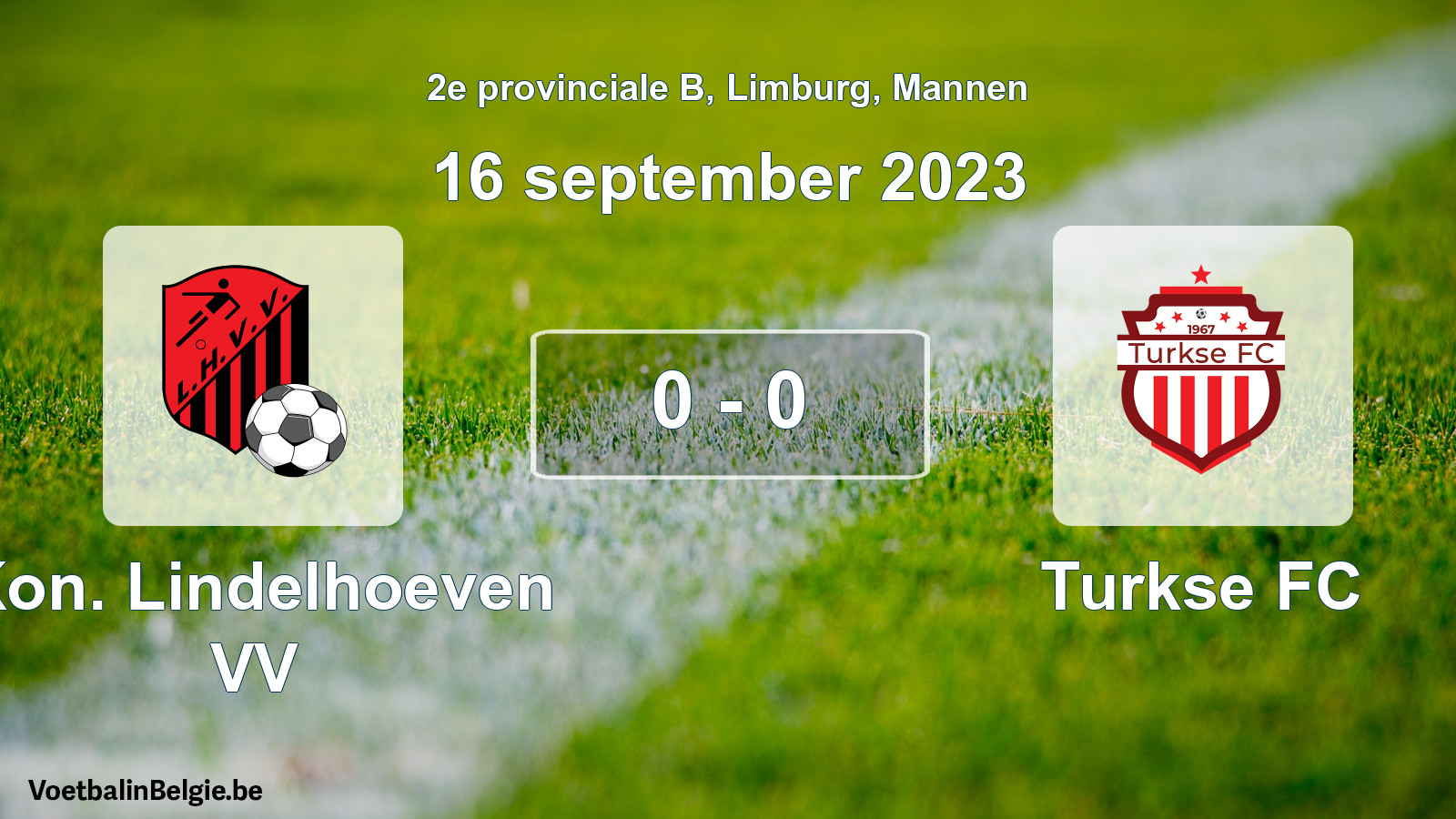 Gespeelde wedstrijd mannenvoetbal: Kon. Lindelhoeven VV - Turkse FC 0 - 0 (16 september 2023)