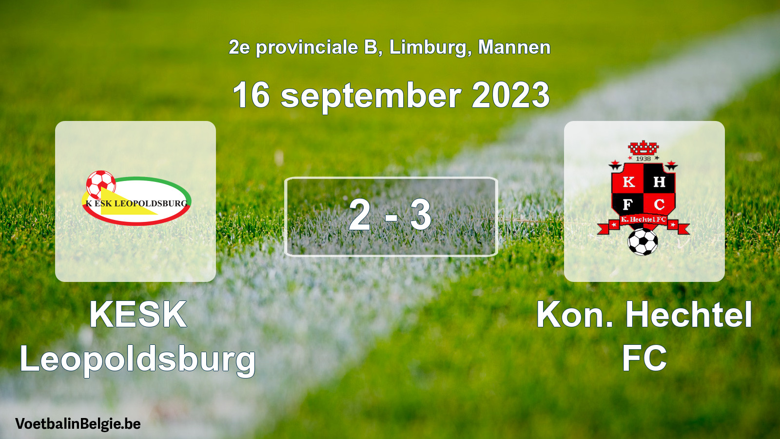 Gespeelde wedstrijd mannenvoetbal: KESK Leopoldsburg - Kon. Hechtel FC 2 - 3 (16 september 2023)