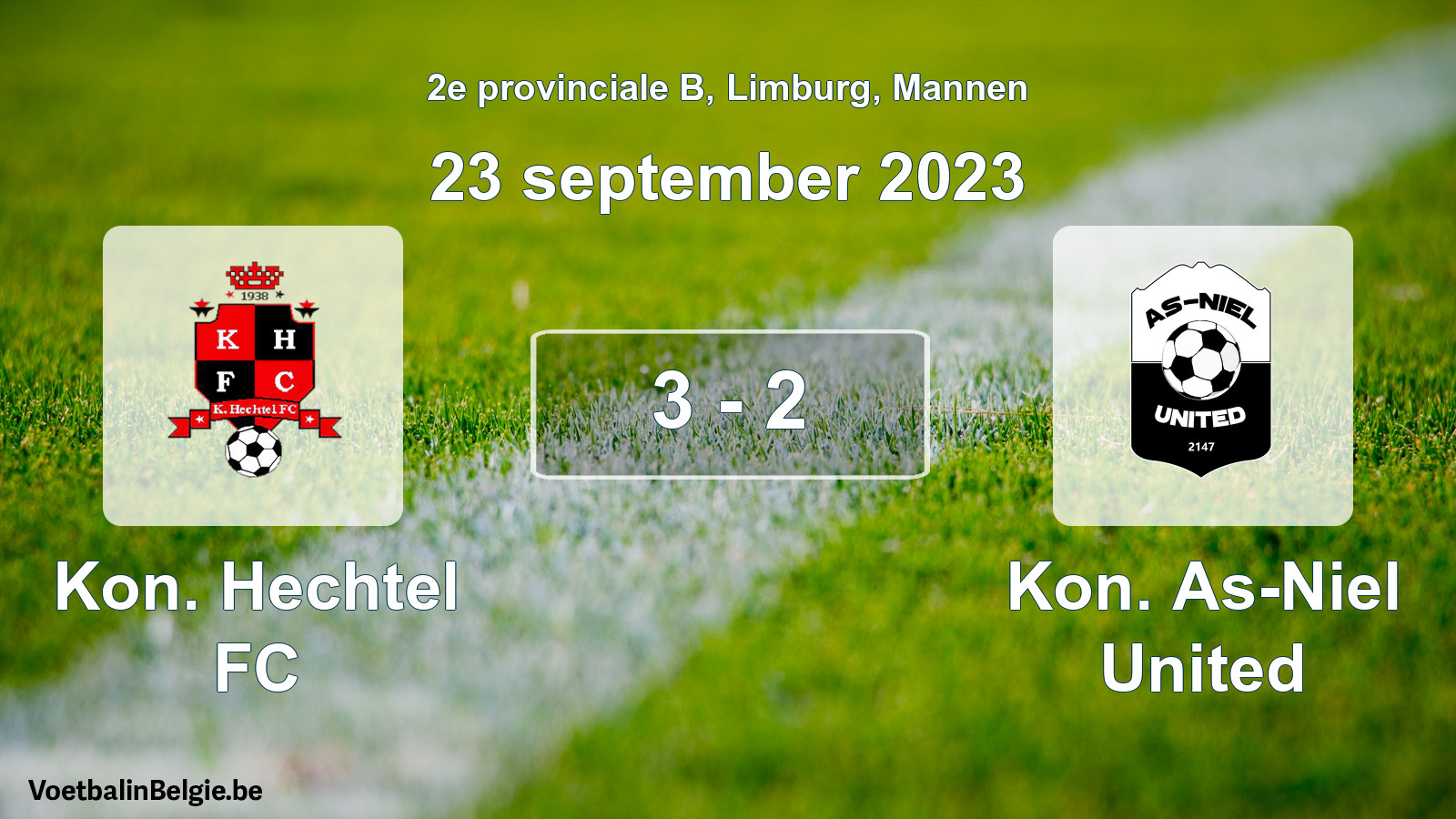 Gespeelde wedstrijd mannenvoetbal: Kon. Hechtel FC - Kon. As-Niel United 3 - 2 (23 september 2023)