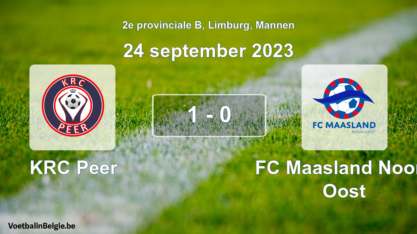 Gespeelde wedstrijd mannenvoetbal: KRC Peer - FC Maasland Noord Oost 1 - 0 (24 september 2023)