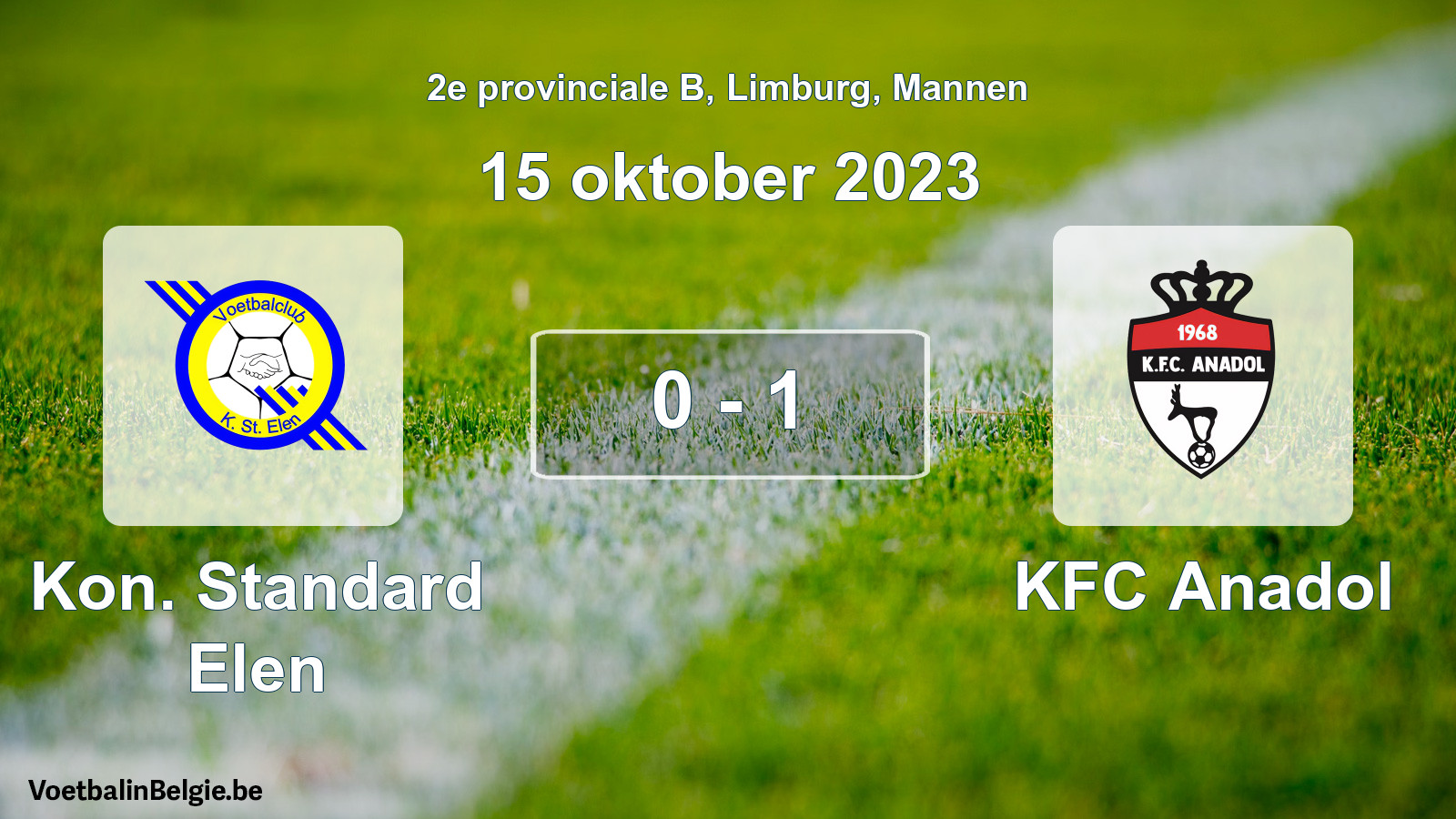 Gespeelde wedstrijd mannenvoetbal: Kon. Standard Elen - KFC Anadol 0 - 1 (15 oktober 2023)