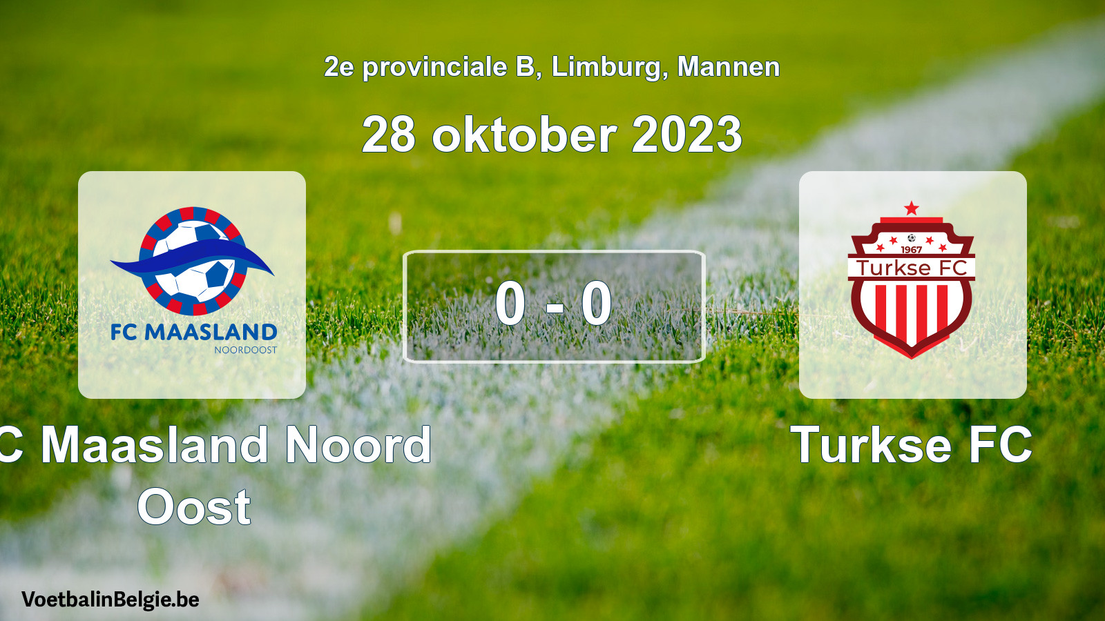 Gespeelde wedstrijd mannenvoetbal: FC Maasland Noord Oost - Turkse FC 0 - 0 (28 oktober 2023)
