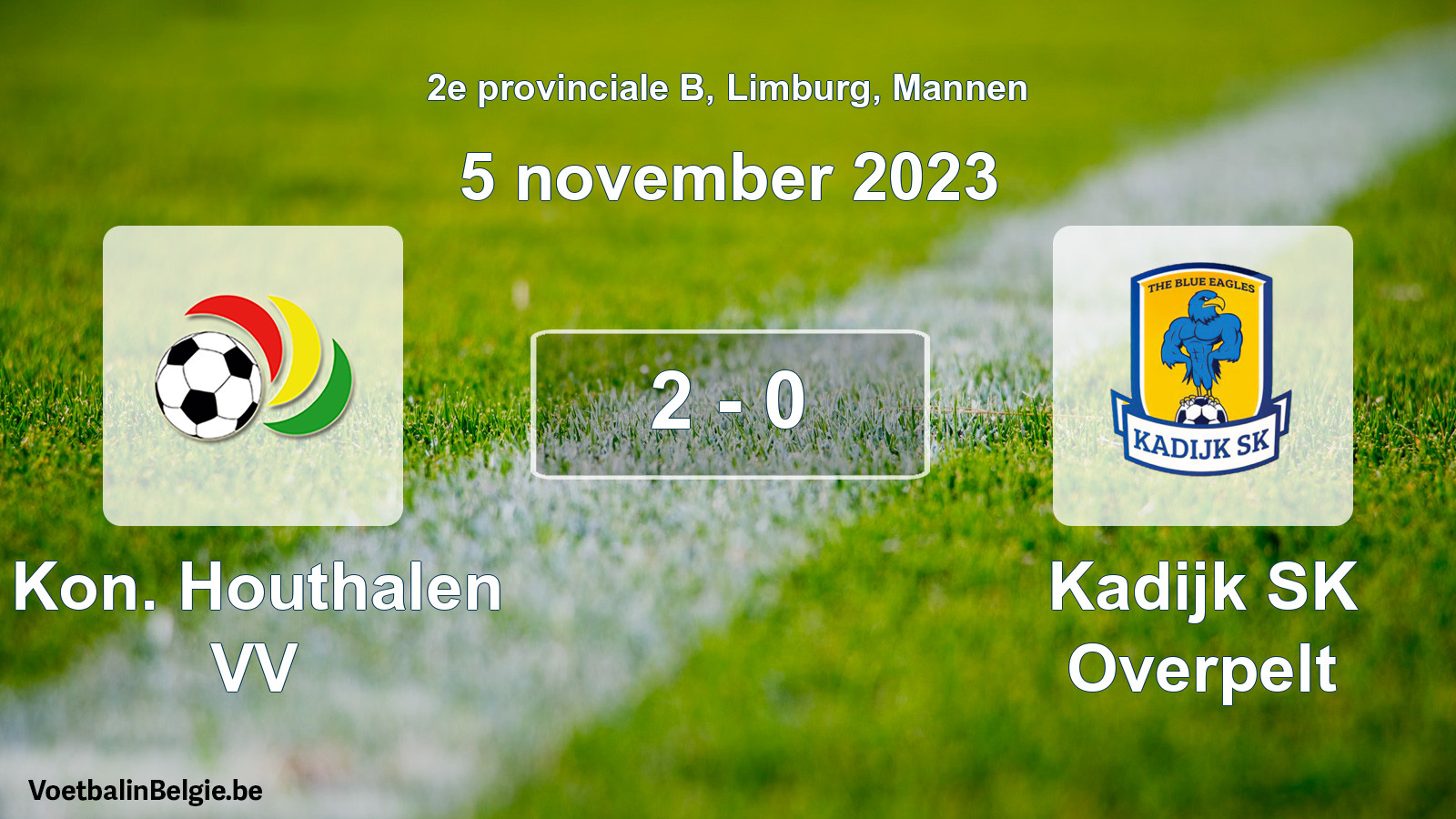 Gespeelde wedstrijd mannenvoetbal: Kon. Houthalen VV - Kadijk SK Overpelt 2 - 0 (5 november 2023)