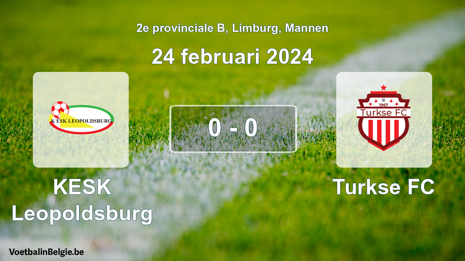 Gespeelde wedstrijd mannenvoetbal: KESK Leopoldsburg - Turkse FC 0 - 0 (24 februari 2024)