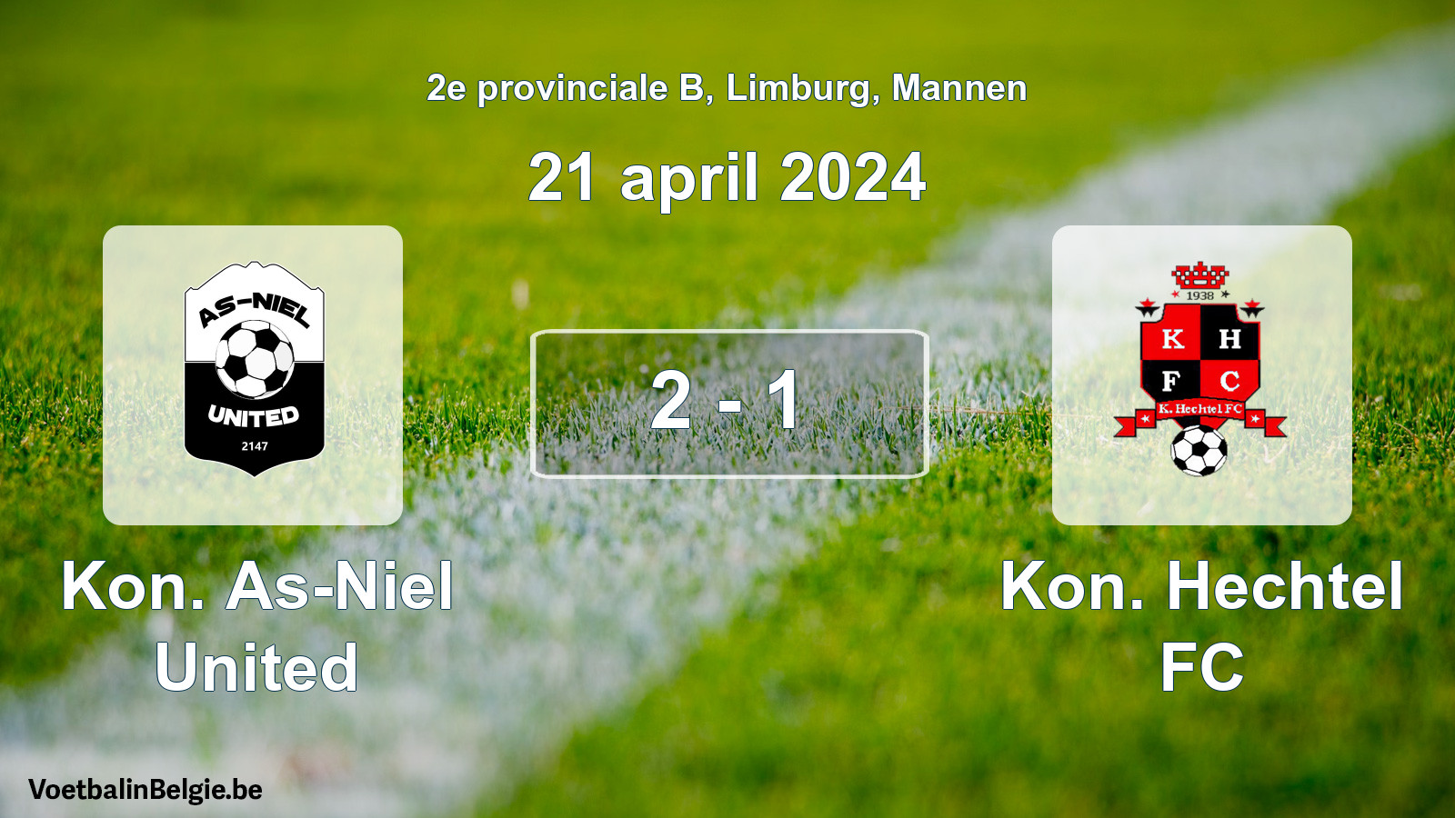 Played match men football: Kon. As-Niel United - Kon. Hechtel FC 2 - 1 (21 April 2024)
