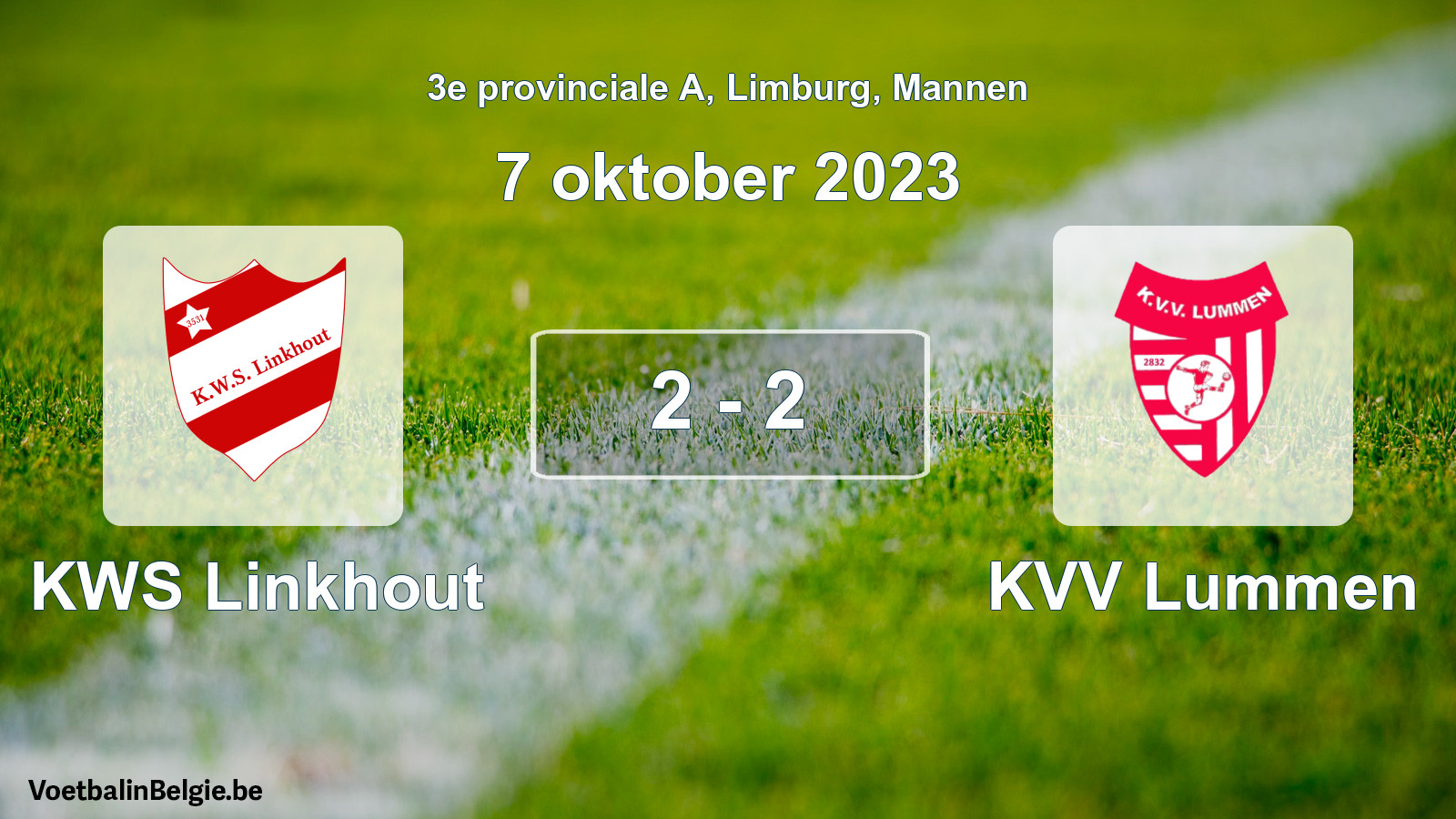 Gespeelde wedstrijd mannenvoetbal: KWS Linkhout - KVV Lummen 2 - 2 (7 oktober 2023)