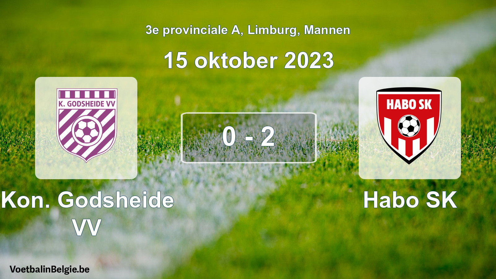 Gespeelde wedstrijd mannenvoetbal: Kon. Godsheide VV - Habo SK 0 - 2 (15 oktober 2023)