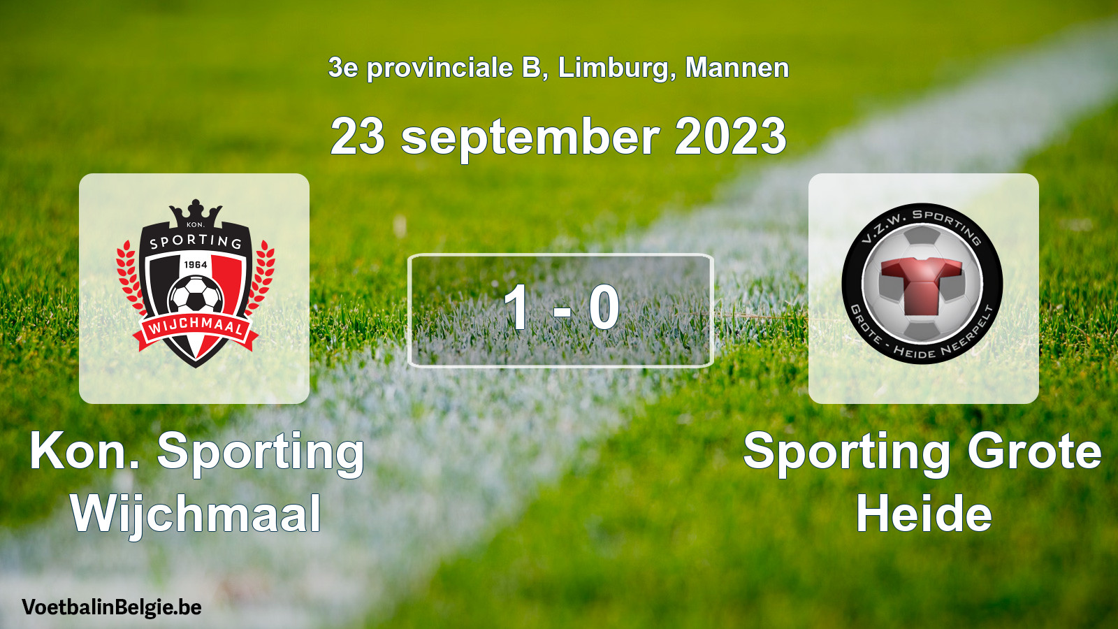 Gespeelde wedstrijd mannenvoetbal: Kon. Sporting Wijchmaal - Sporting Grote Heide 1 - 0 (23 september 2023)