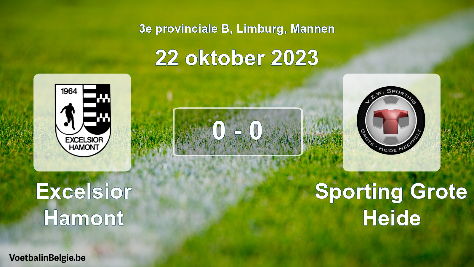 Gespeelde wedstrijd mannenvoetbal: Excelsior Hamont - Sporting Grote Heide 0 - 0 (22 oktober 2023)