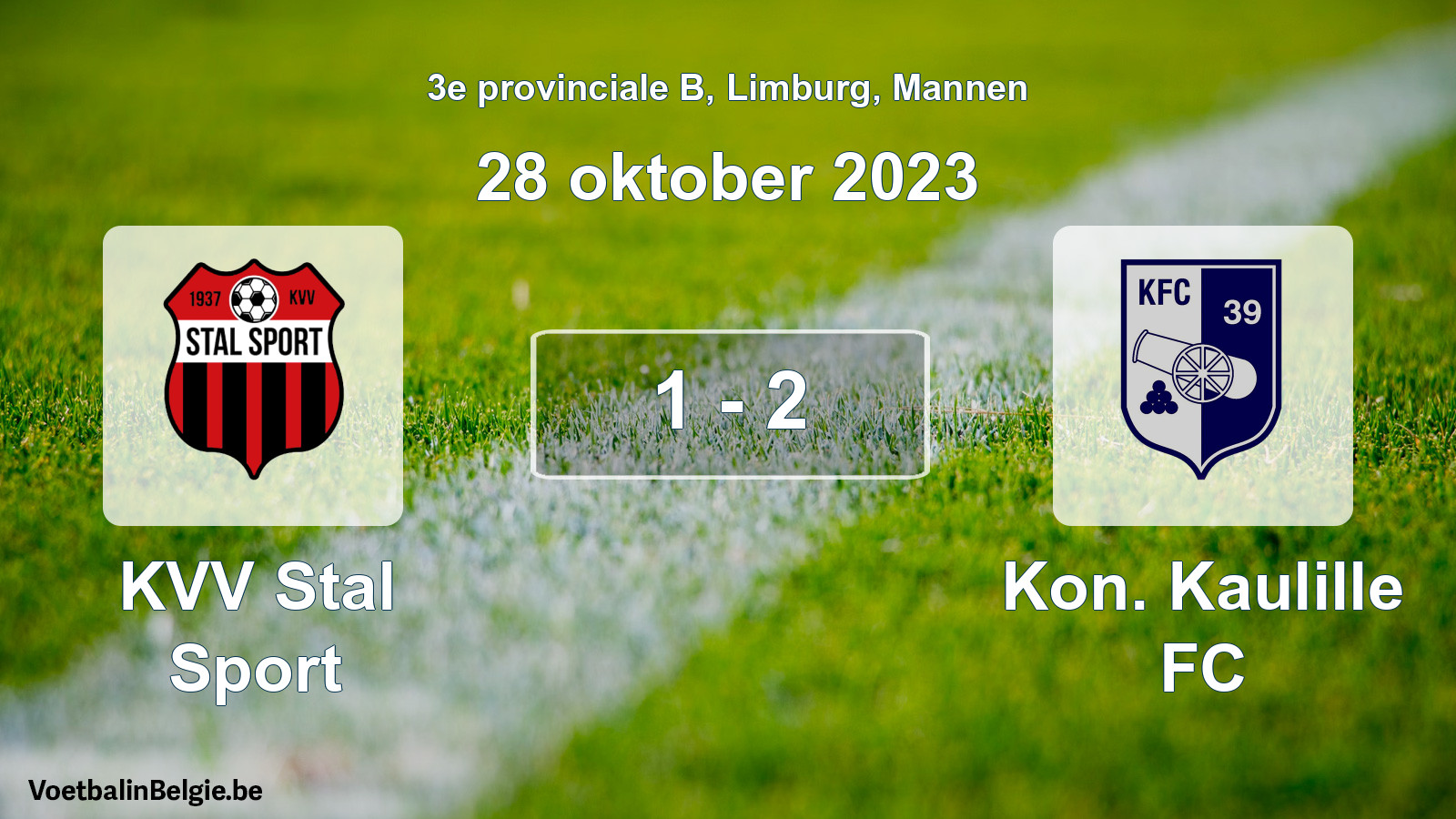 Gespieltes Spiel männer-Fußball: KVV Stal Sport - Kon. Kaulille FC 1 - 2 (28 Oktober 2023)