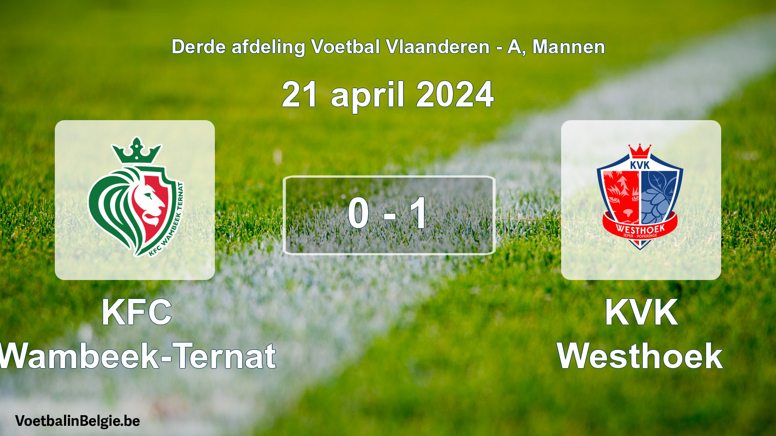 Gespeelde wedstrijd mannenvoetbal: KFC Wambeek-Ternat - KVK Westhoek 0 - 1 (21 april 2024)