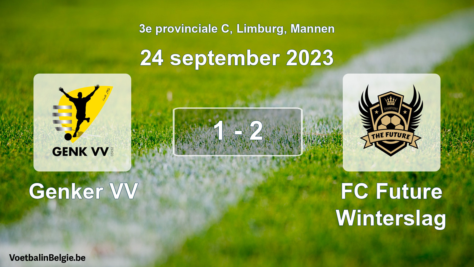 Gespeelde wedstrijd mannenvoetbal: Genker VV - FC Future Winterslag 1 - 2 (24 september 2023)