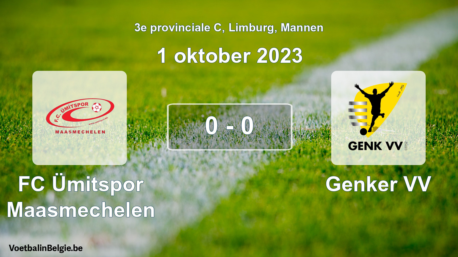 Gespeelde wedstrijd mannenvoetbal: FC Ümitspor Maasmechelen - Genker VV 0 - 0 (1 oktober 2023)