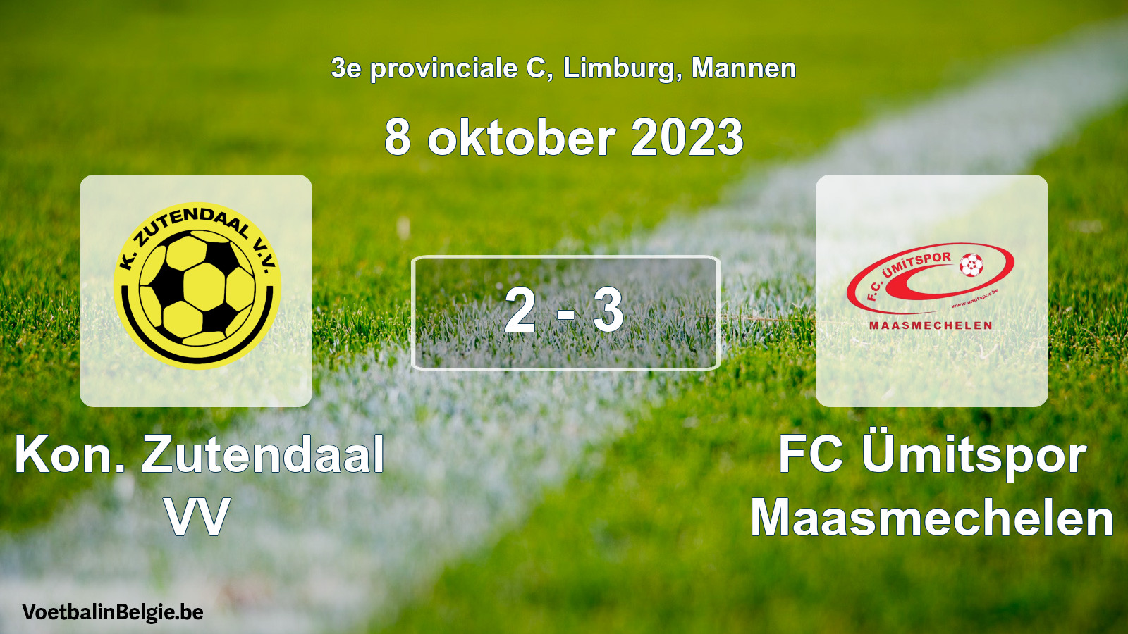 Gespeelde wedstrijd mannenvoetbal: Kon. Zutendaal VV - FC Ümitspor Maasmechelen 2 - 3 (8 oktober 2023)