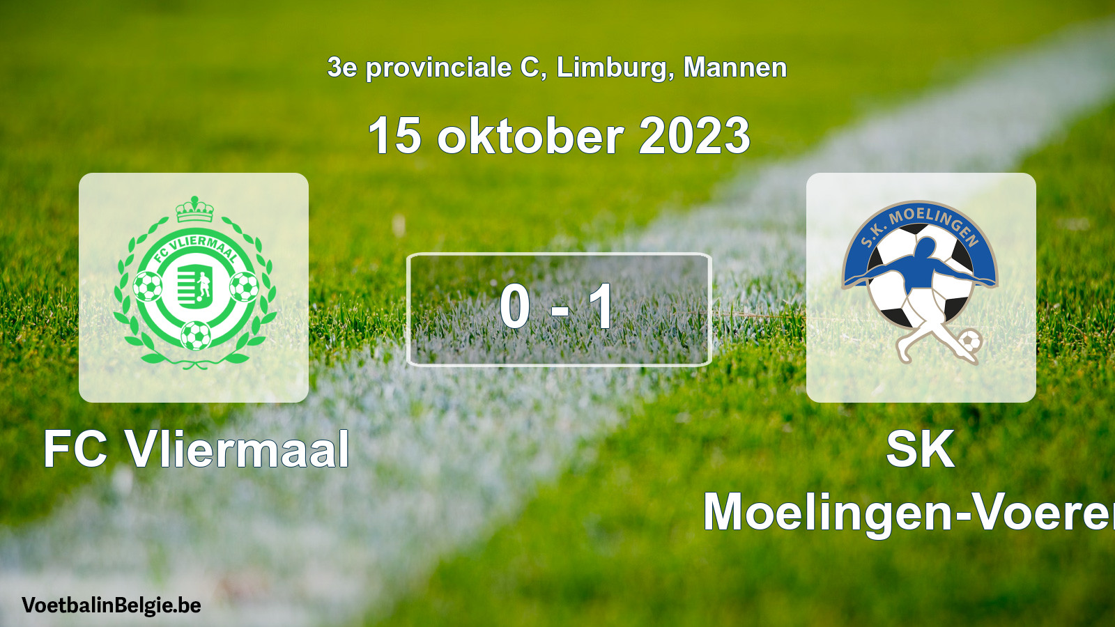 Gespeelde wedstrijd mannenvoetbal: FC Vliermaal - SK Moelingen-Voeren 0 - 1 (15 oktober 2023)