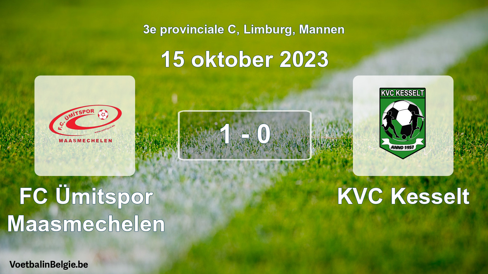 Gespeelde wedstrijd mannenvoetbal: FC Ümitspor Maasmechelen - KVC Kesselt 1 - 0 (15 oktober 2023)
