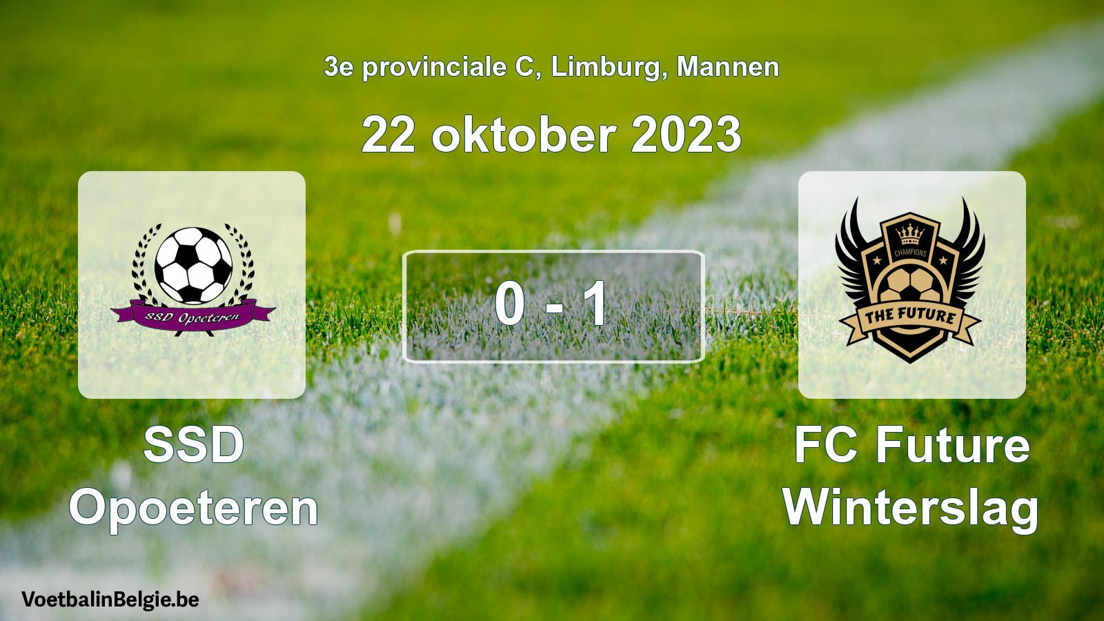 Gespeelde wedstrijd mannenvoetbal: SSD Opoeteren - FC Future Winterslag 0 - 1 (22 oktober 2023)