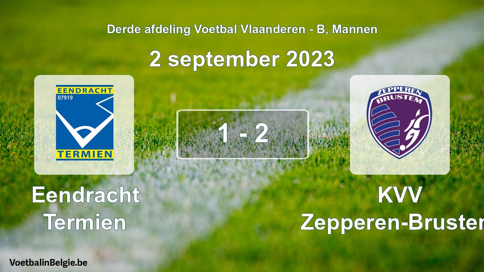Gespeelde wedstrijd mannenvoetbal: Eendracht Termien - KVV Zepperen-Brustem 1 - 2 (2 september 2023)