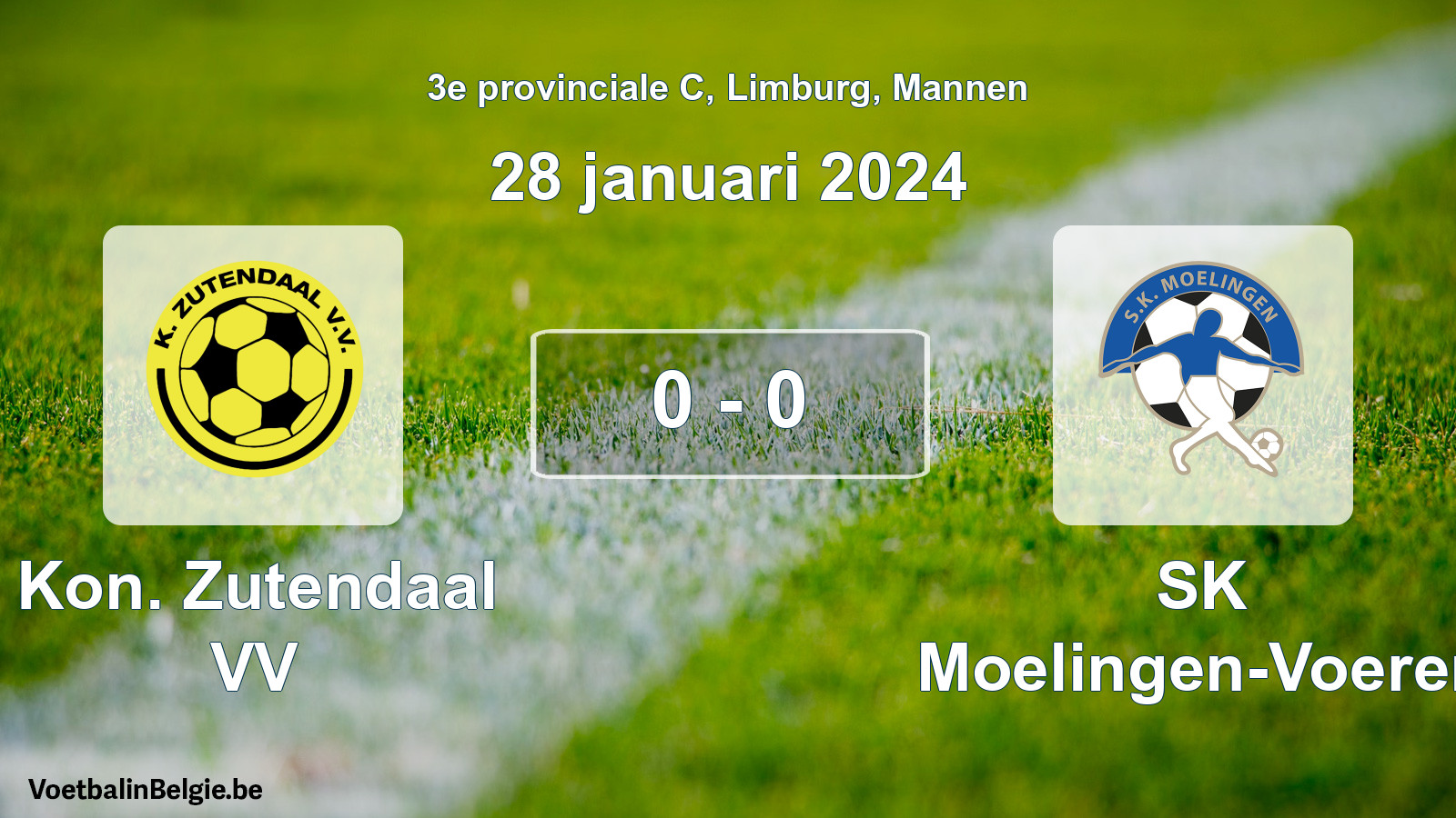 Gespeelde wedstrijd mannenvoetbal: Kon. Zutendaal VV - SK Moelingen-Voeren 0 - 0 (28 januari 2024)
