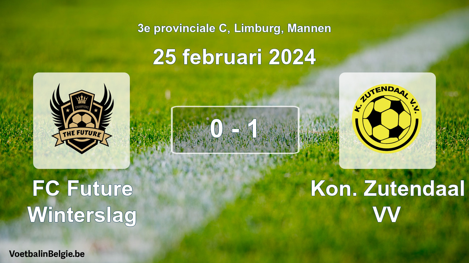 Gespeelde wedstrijd mannenvoetbal: FC Future Winterslag - Kon. Zutendaal VV 0 - 1 (25 februari 2024)