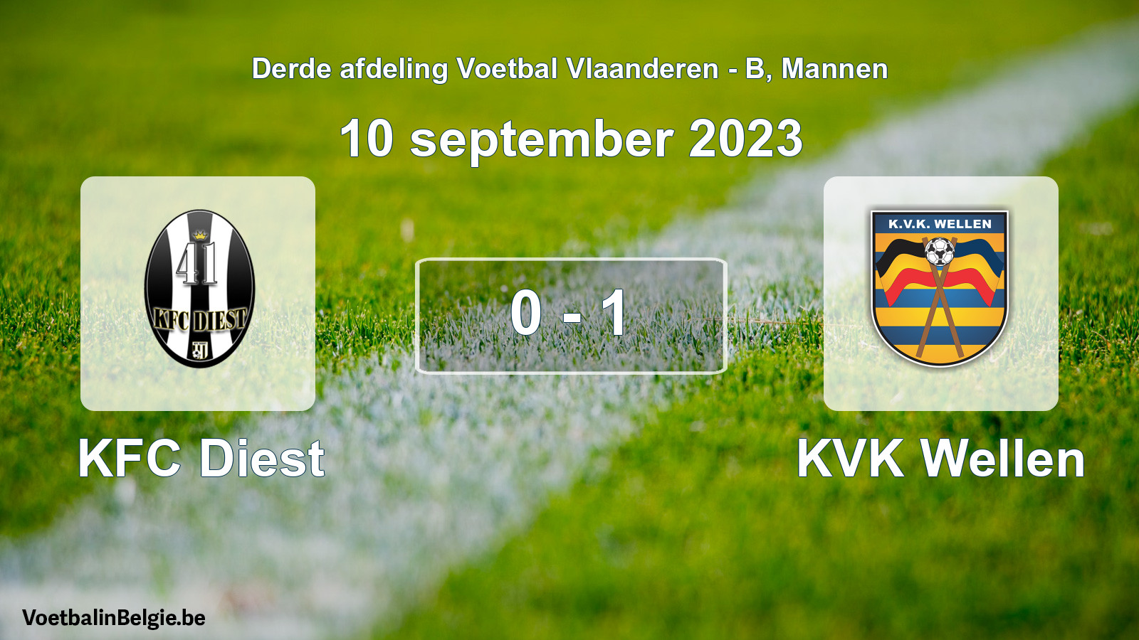 Gespeelde wedstrijd mannenvoetbal: KFC Diest - KVK Wellen 0 - 1 (10 september 2023)