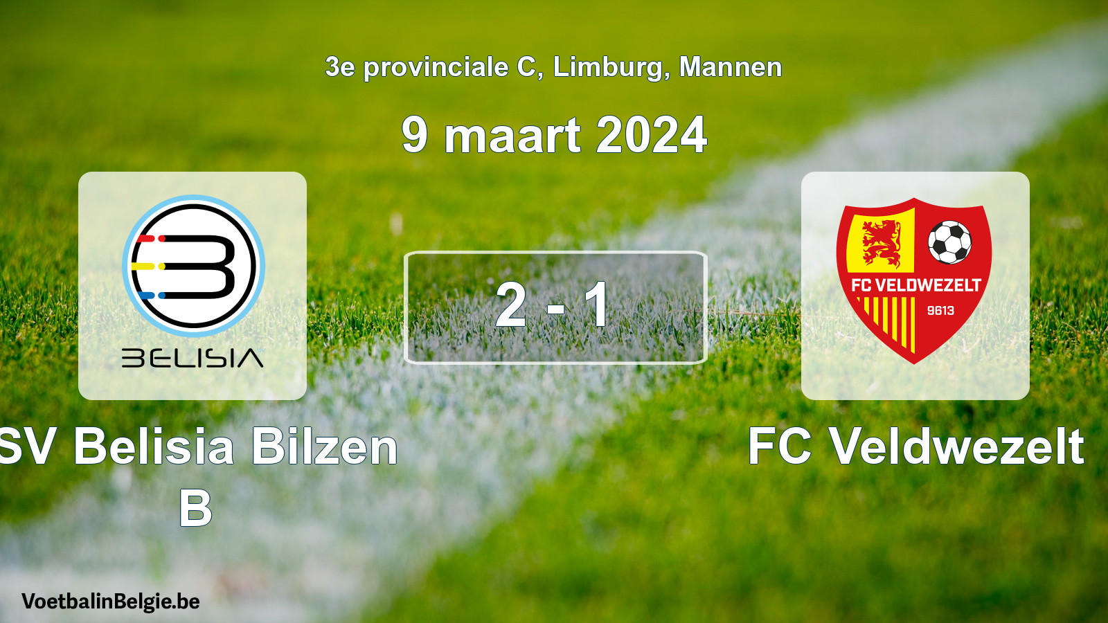 Played match men football: SV Belisia Bilzen B - FC Veldwezelt 2 - 1 (9 March 2024)