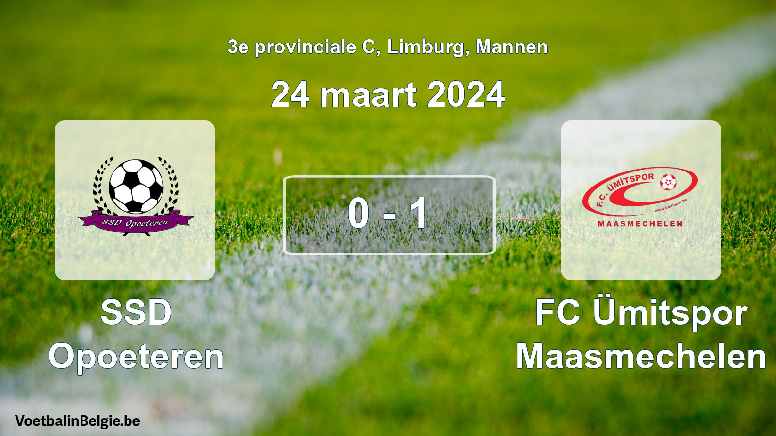 Gespeelde wedstrijd mannenvoetbal: SSD Opoeteren - FC Ümitspor Maasmechelen 0 - 1 (24 maart 2024)