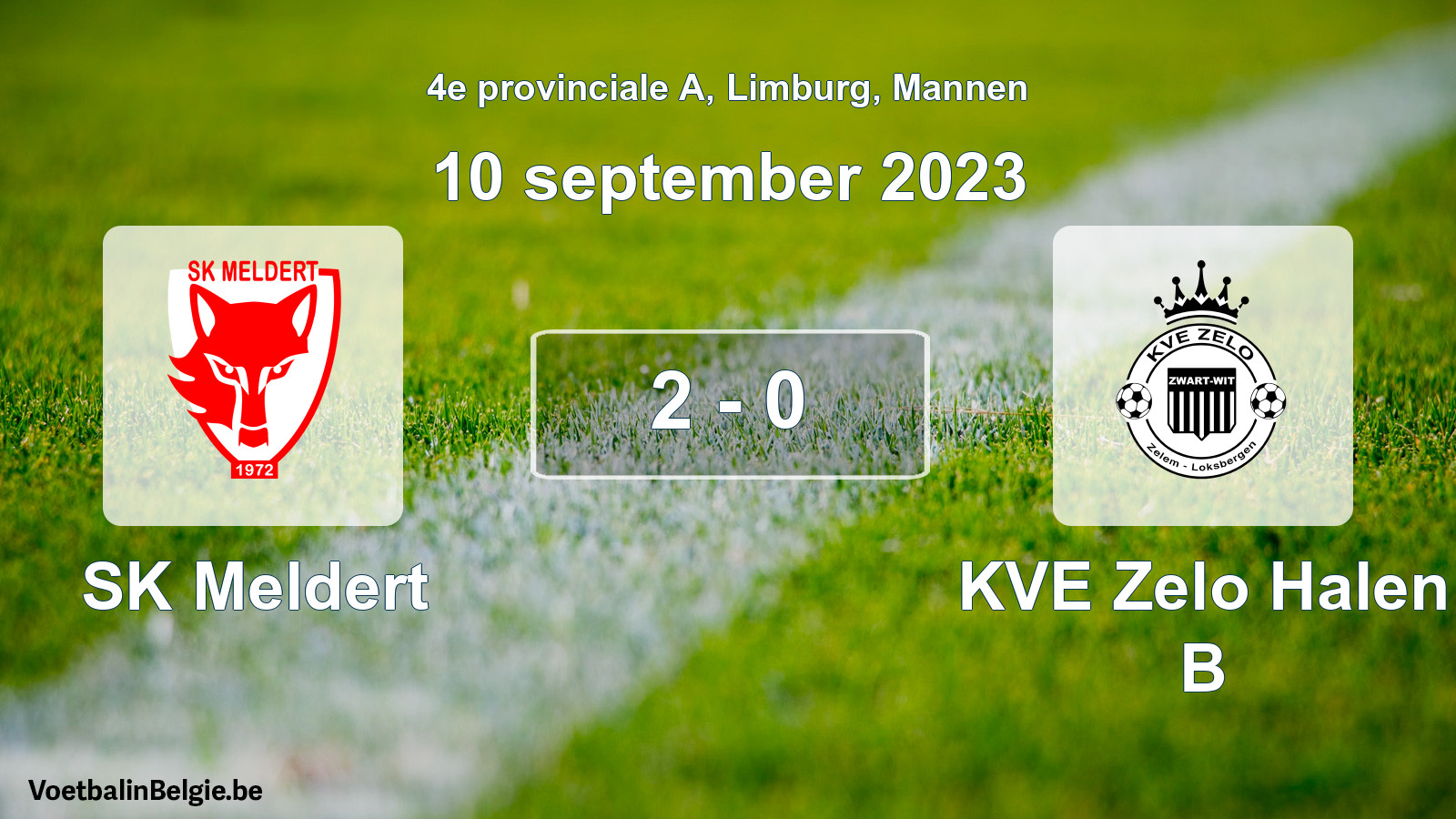 Gespeelde wedstrijd mannenvoetbal: SK Meldert - KVE Zelo Halen B 2 - 0 (10 september 2023)