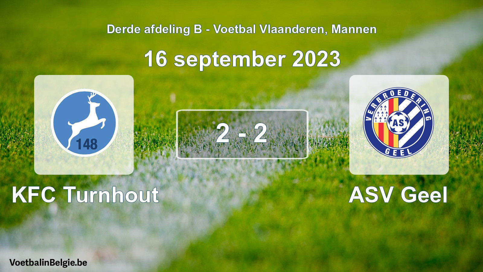 Played match men football: KFC Turnhout - ASV Geel 2 - 2 (16 September 2023)