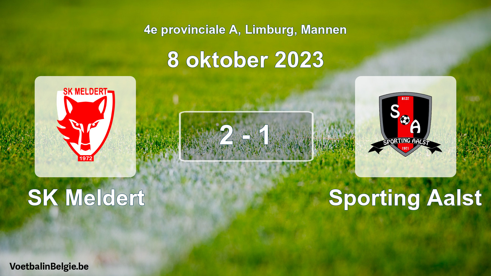 Gespeelde wedstrijd mannenvoetbal: SK Meldert - Sporting Aalst 2 - 1 (8 oktober 2023)