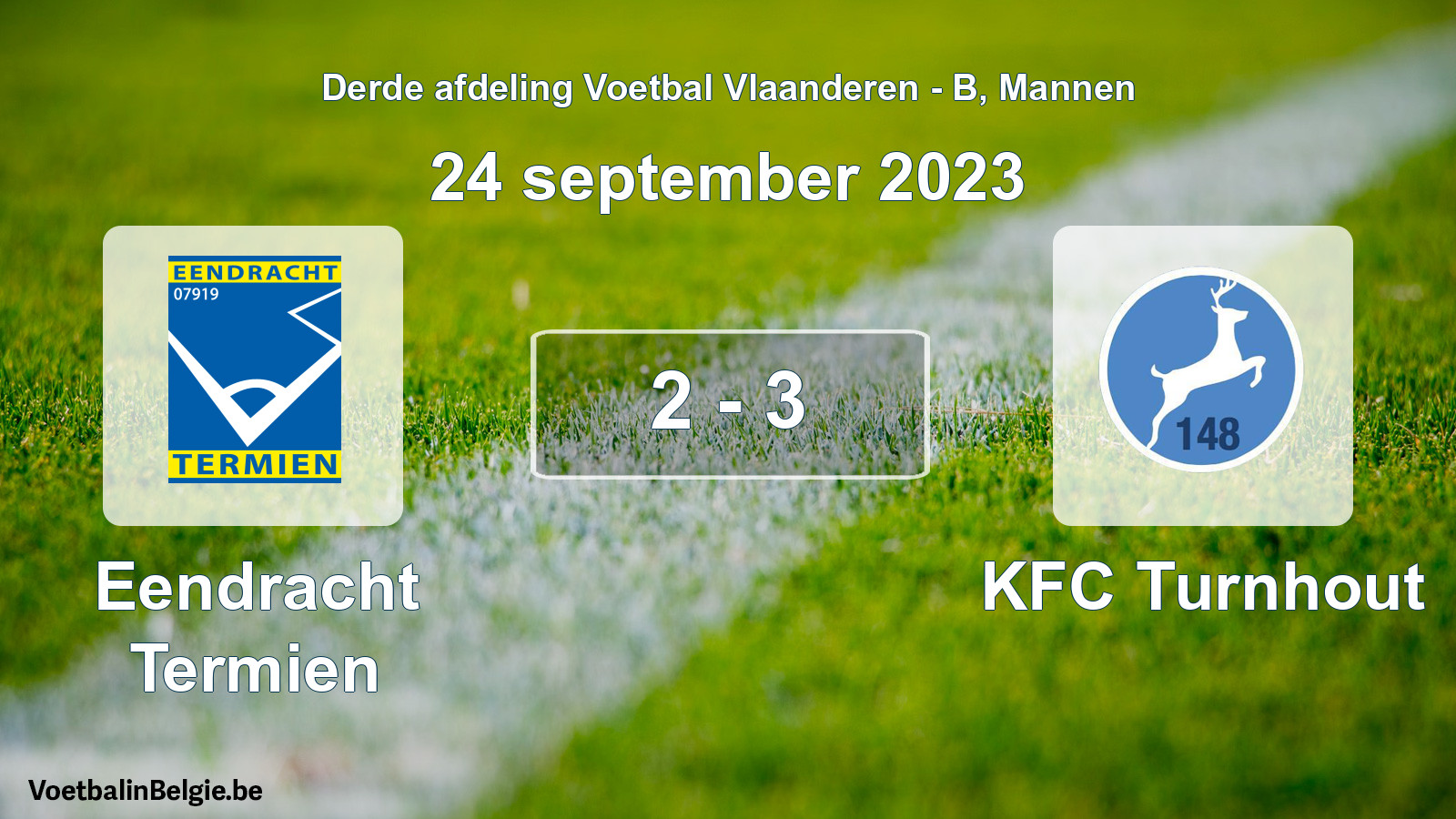 Gespeelde wedstrijd mannenvoetbal: Eendracht Termien - KFC Turnhout 2 - 3 (24 september 2023)