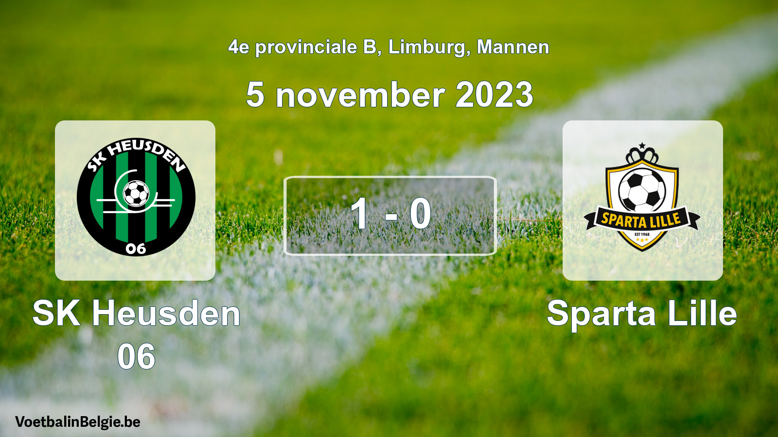 Gespeelde wedstrijd mannenvoetbal: SK Heusden 06 - Sparta Lille 1 - 0 (5 november 2023)