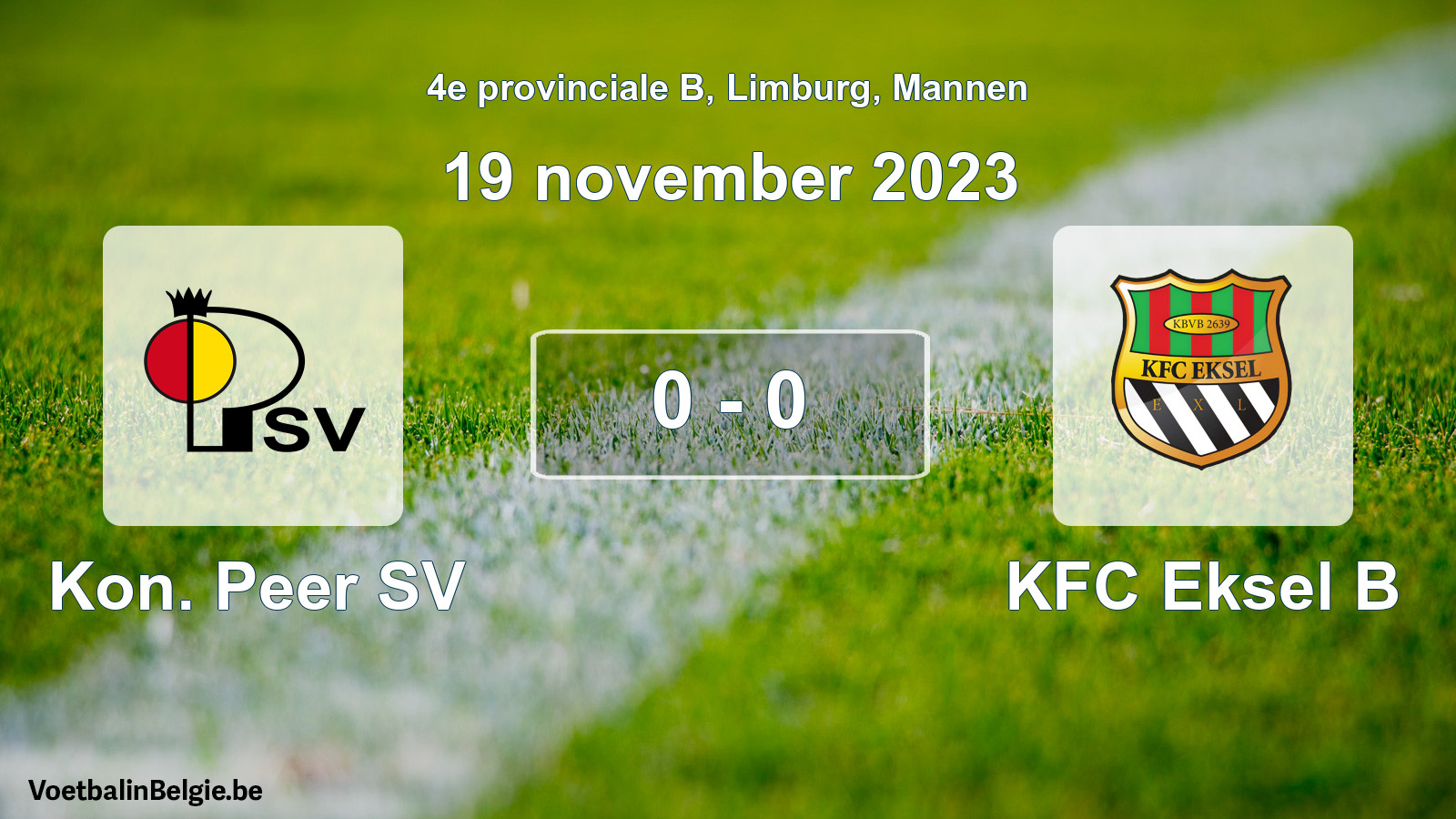 Gespeelde wedstrijd mannenvoetbal: Kon. Peer SV - KFC Eksel B 0 - 0 (19 november 2023)
