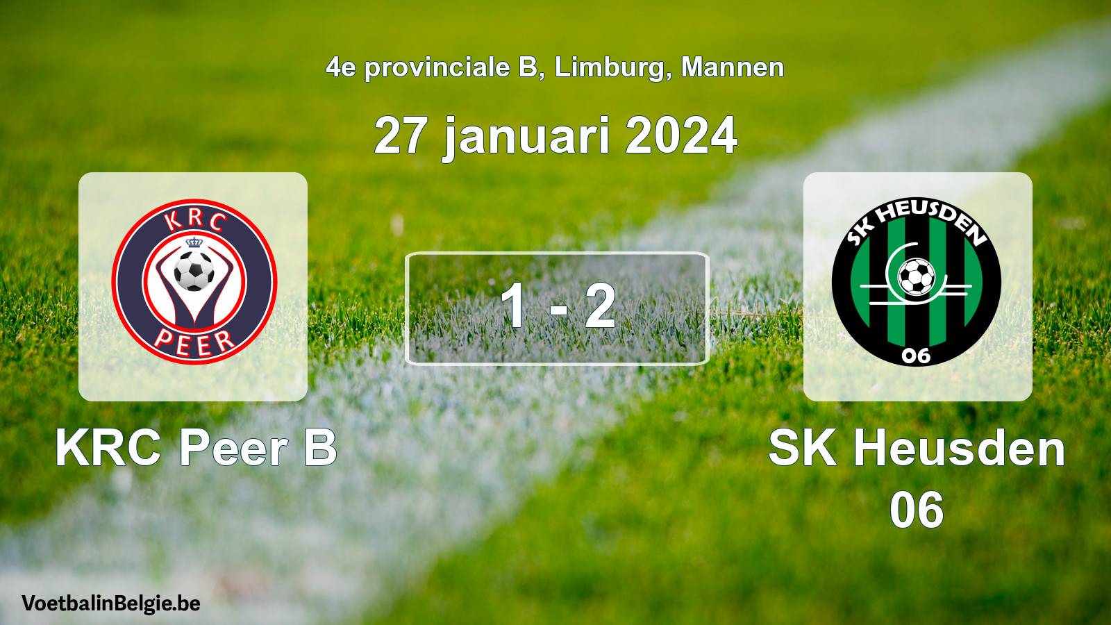 Played match men football: KRC Peer B - SK Heusden 06 1 - 2 (27 January 2024)