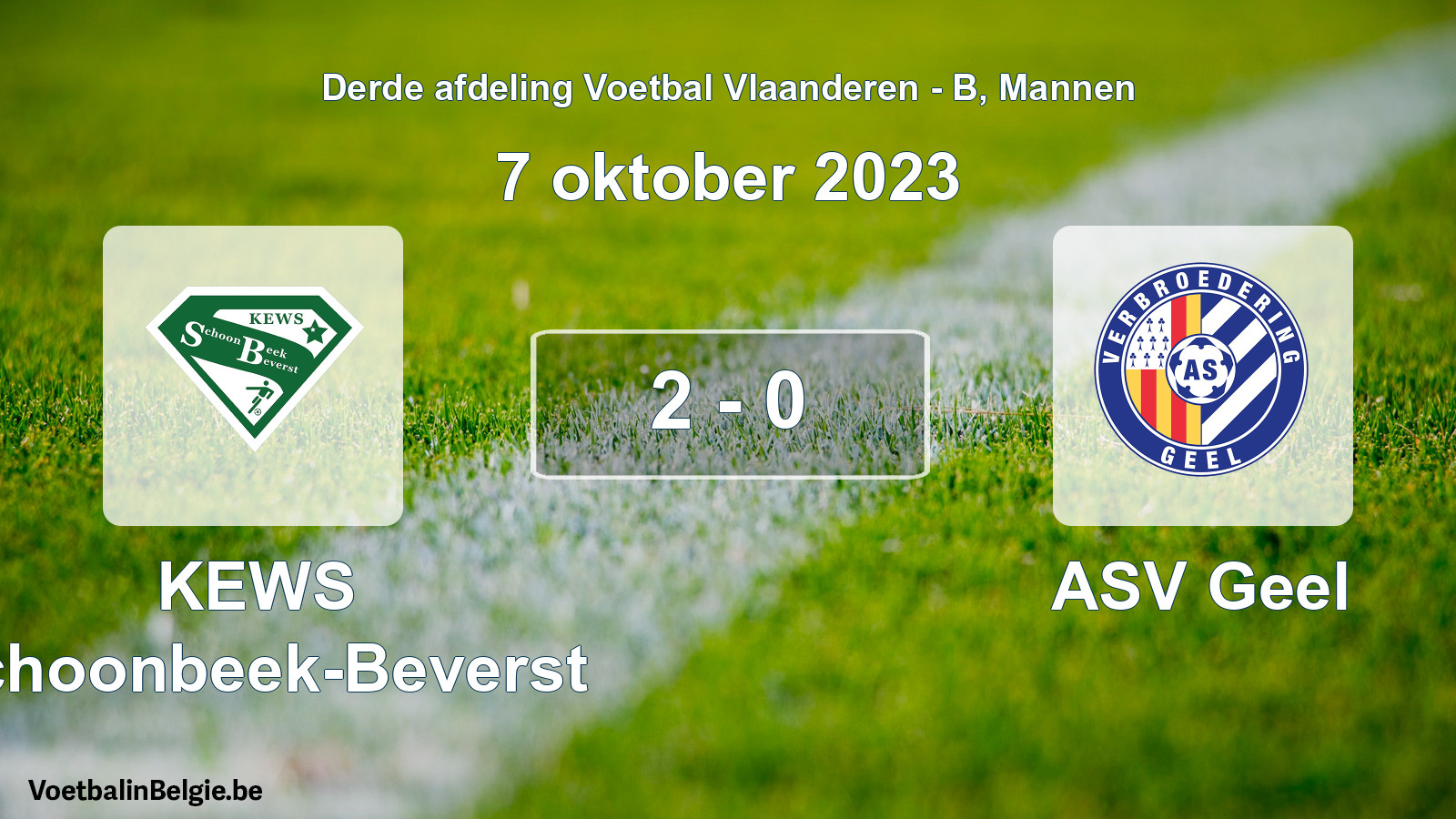 Gespeelde wedstrijd mannenvoetbal: KEWS Schoonbeek-Beverst - ASV Geel 2 - 0 (7 oktober 2023)