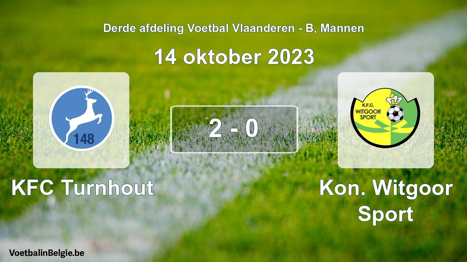 Gespeelde wedstrijd mannenvoetbal: KFC Turnhout - Kon. Witgoor Sport 2 - 0 (14 oktober 2023)