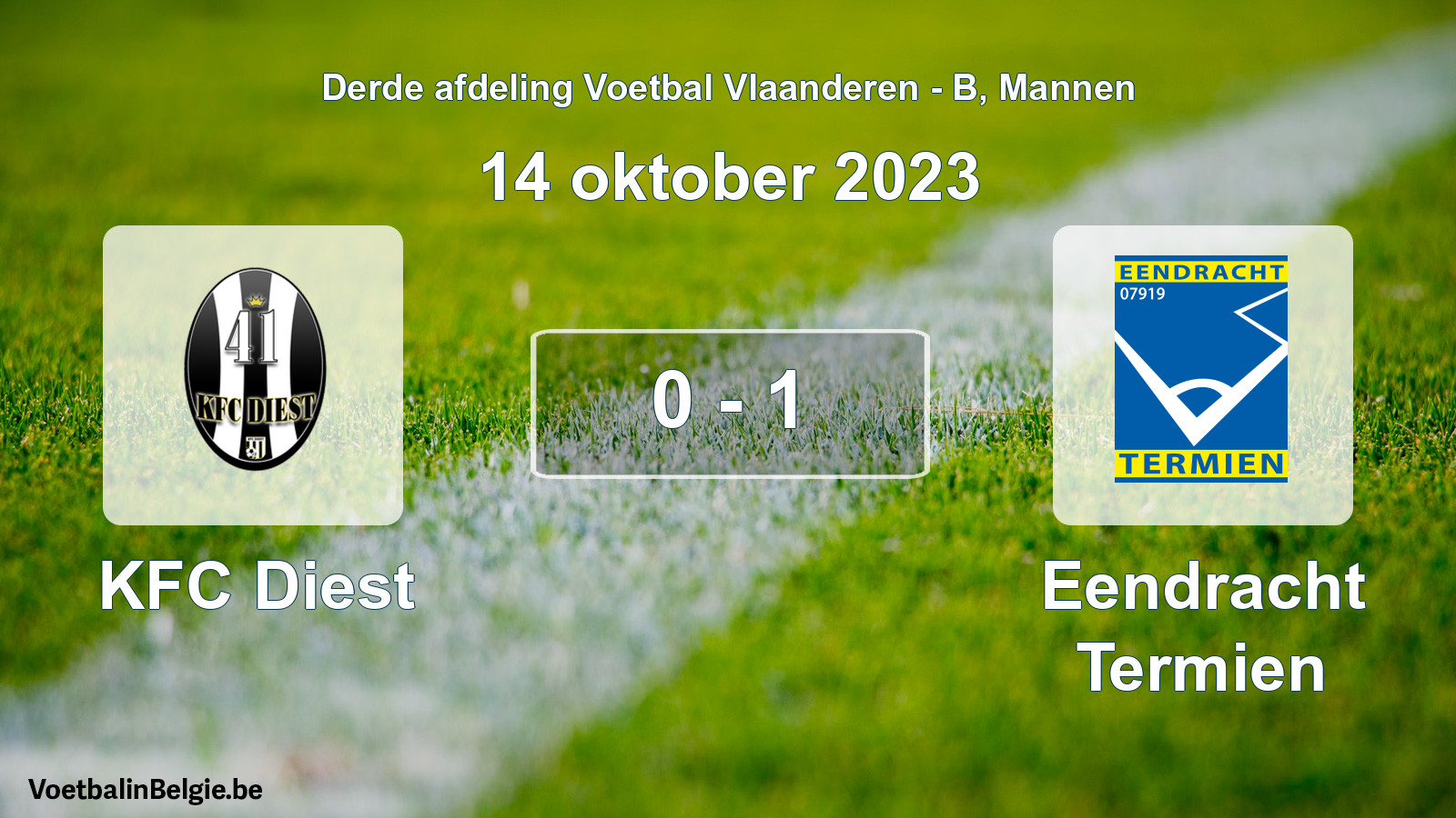 Gespeelde wedstrijd mannenvoetbal: KFC Diest - Eendracht Termien 0 - 1 (14 oktober 2023)