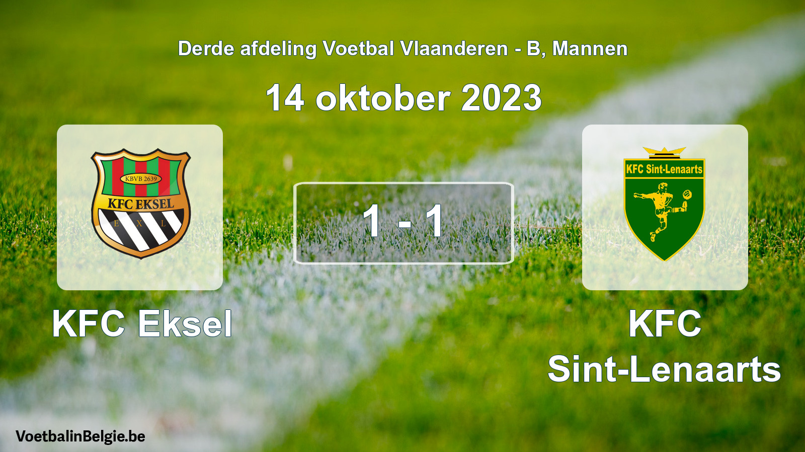 Gespeelde wedstrijd mannenvoetbal: KFC Eksel - KFC Sint-Lenaarts 1 - 1 (14 oktober 2023)