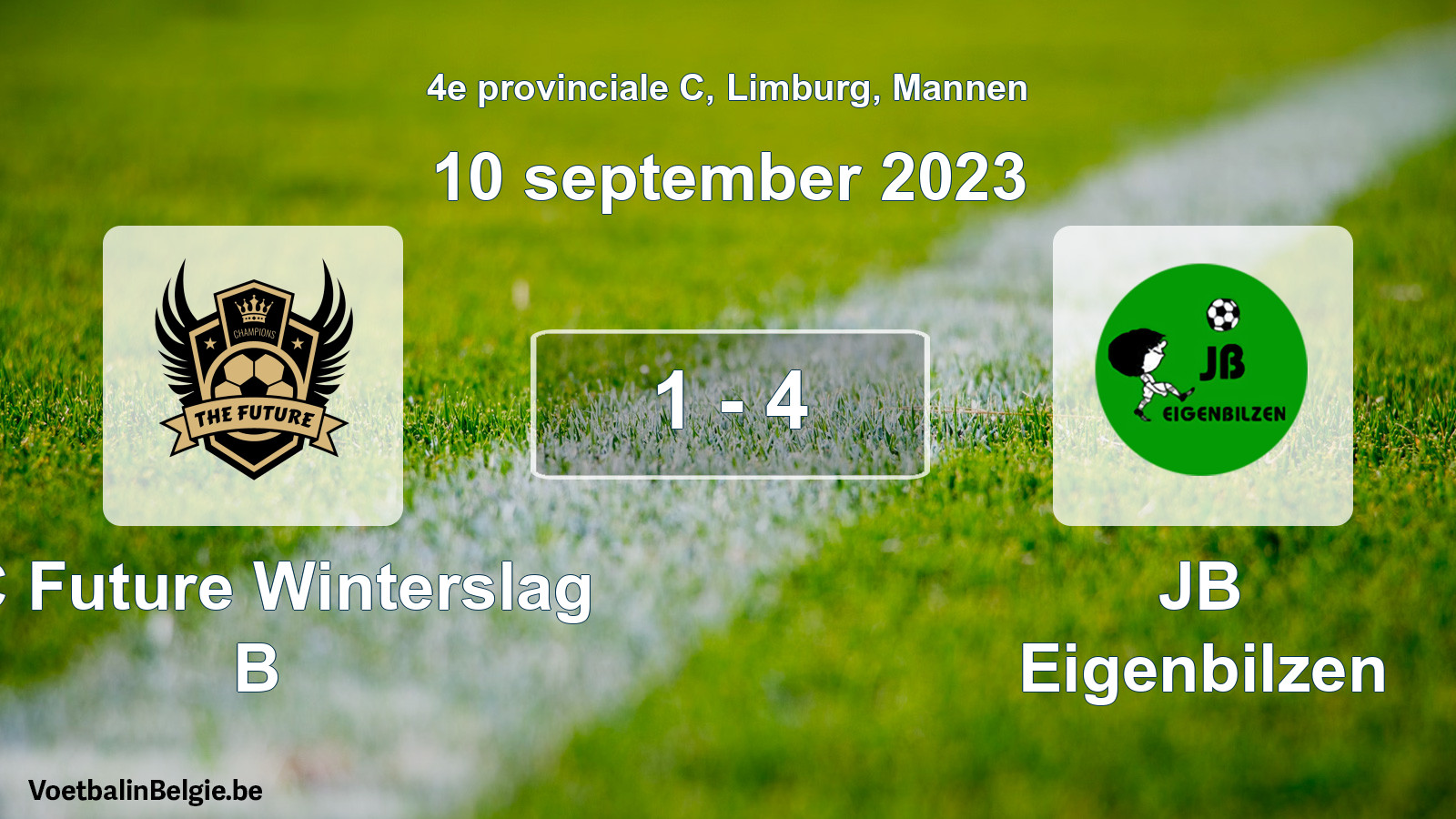 Gespeelde wedstrijd mannenvoetbal: FC Future Winterslag B - JB Eigenbilzen 1 - 4 (10 september 2023)