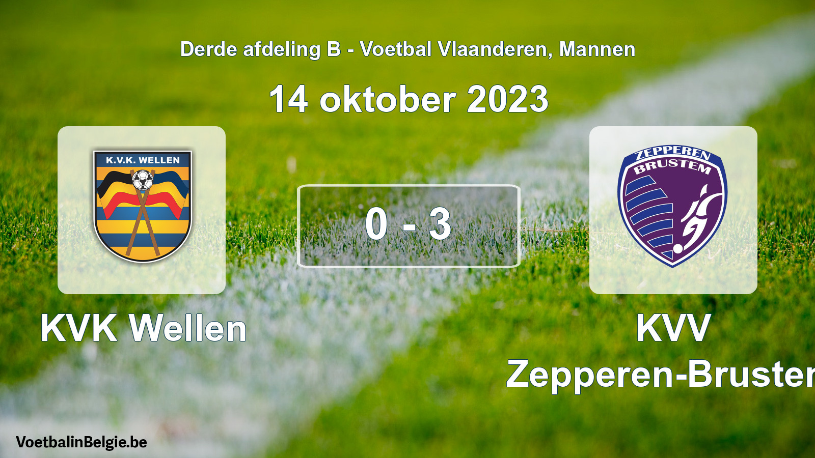 Played match men football: KVK Wellen - KVV Zepperen-Brustem 0 - 3 (14 October 2023)