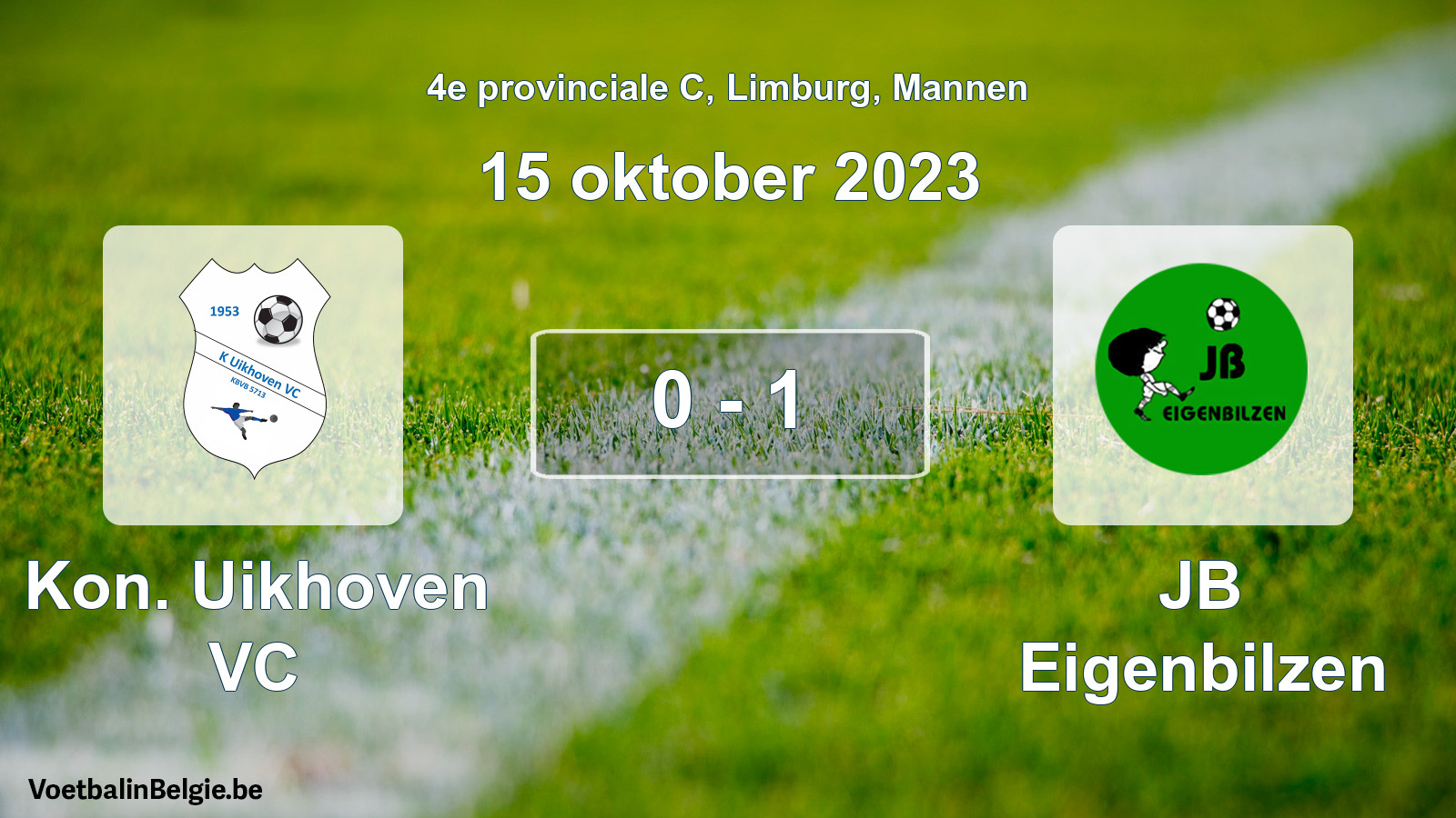 Gespeelde wedstrijd mannenvoetbal: Kon. Uikhoven VC - JB Eigenbilzen 0 - 1 (15 oktober 2023)