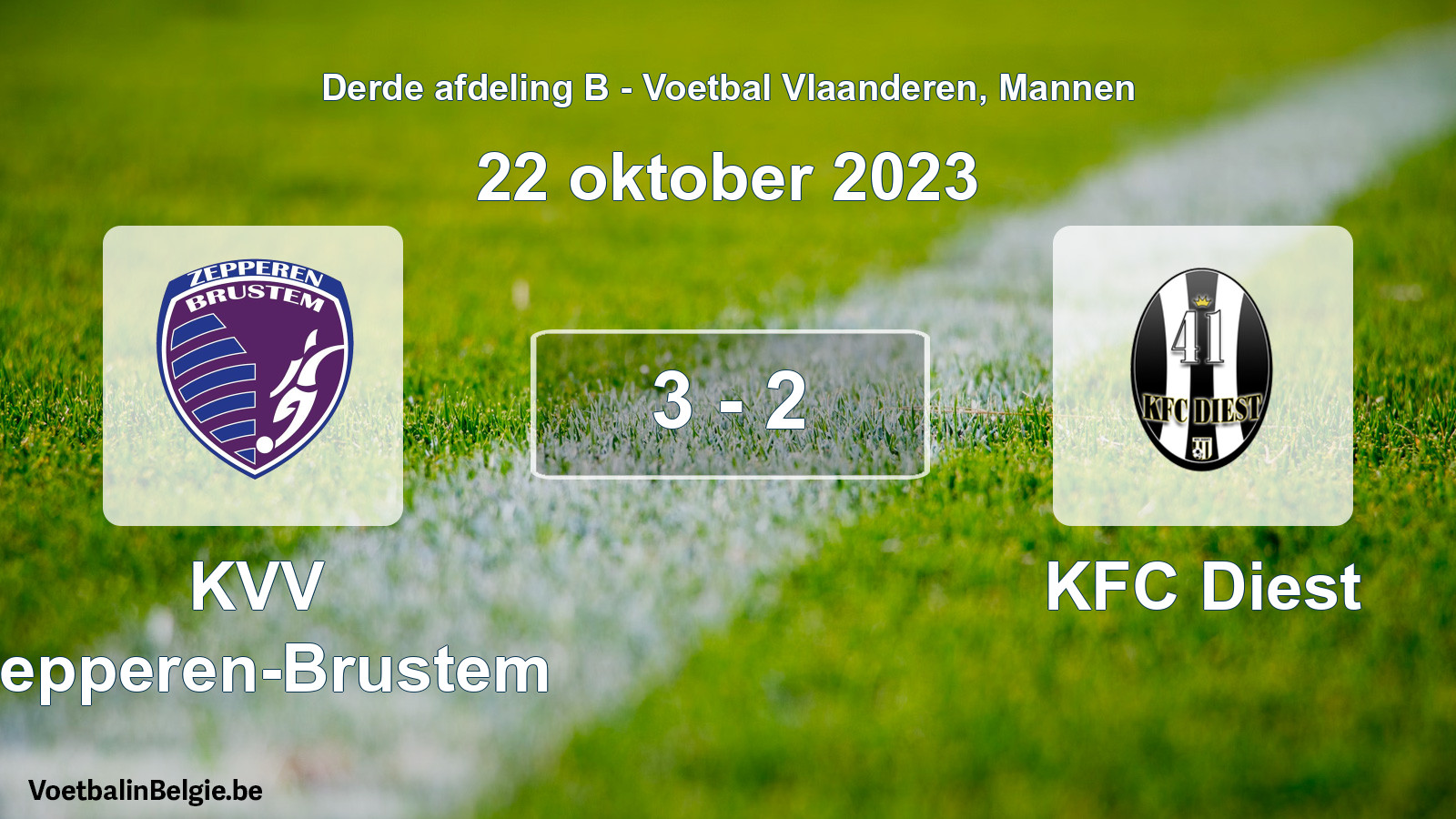 Played match men football: KVV Zepperen-Brustem - KFC Diest 3 - 2 (22 October 2023)