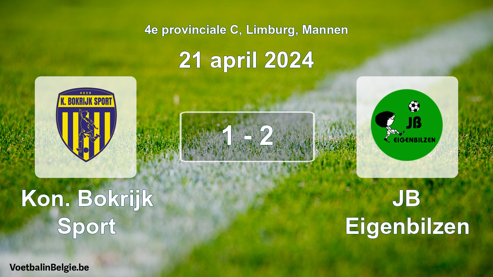 Gespeelde wedstrijd mannenvoetbal: Kon. Bokrijk Sport - JB Eigenbilzen 1 - 2 (21 april 2024)