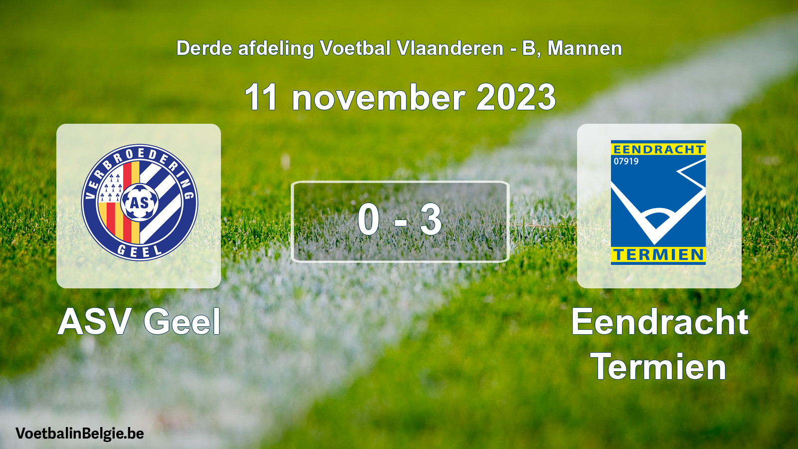Gespeelde wedstrijd mannenvoetbal: ASV Geel - Eendracht Termien 0 - 3 (11 november 2023)