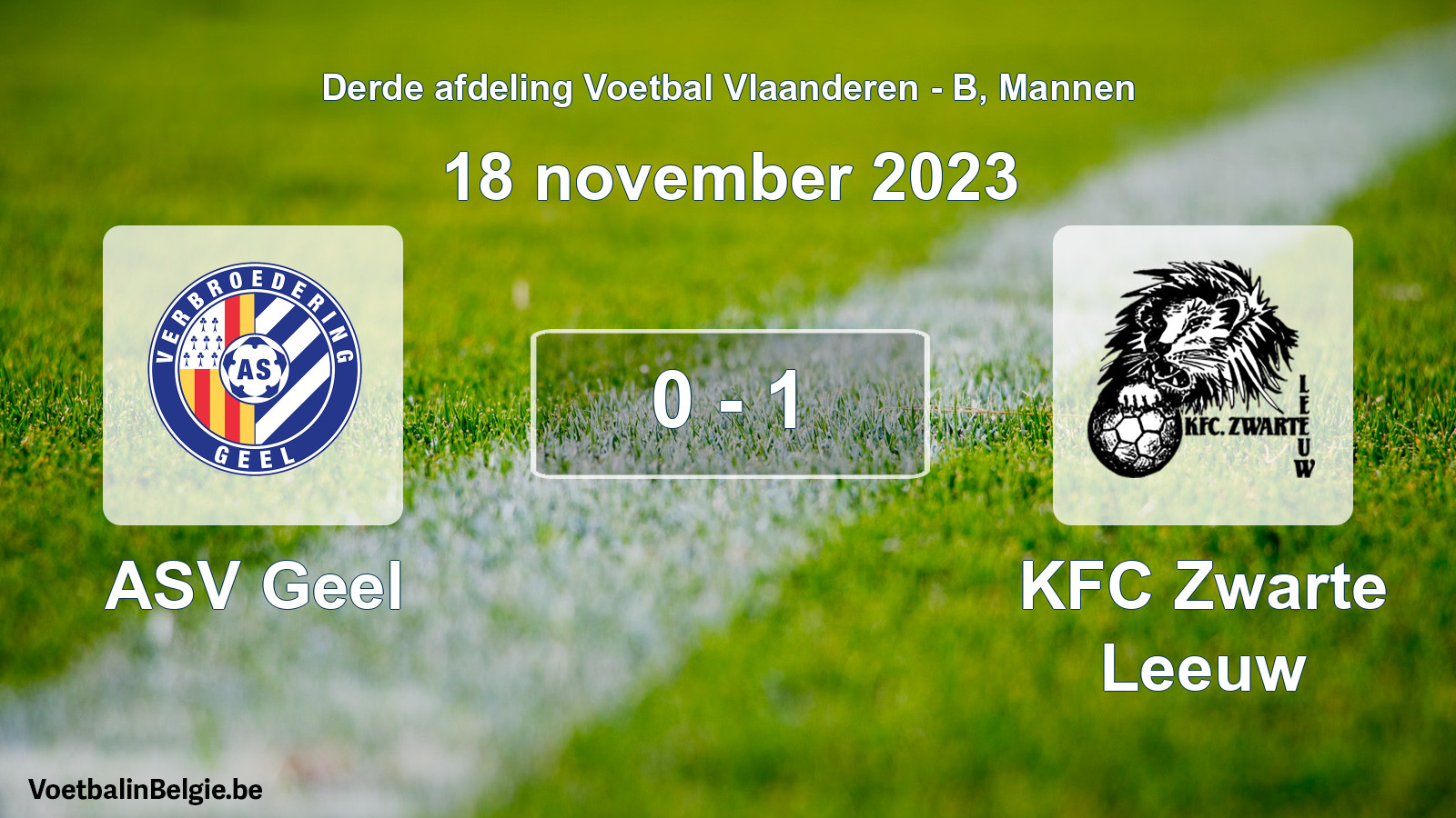 Gespeelde wedstrijd mannenvoetbal: ASV Geel - KFC Zwarte Leeuw 0 - 1 (18 november 2023)