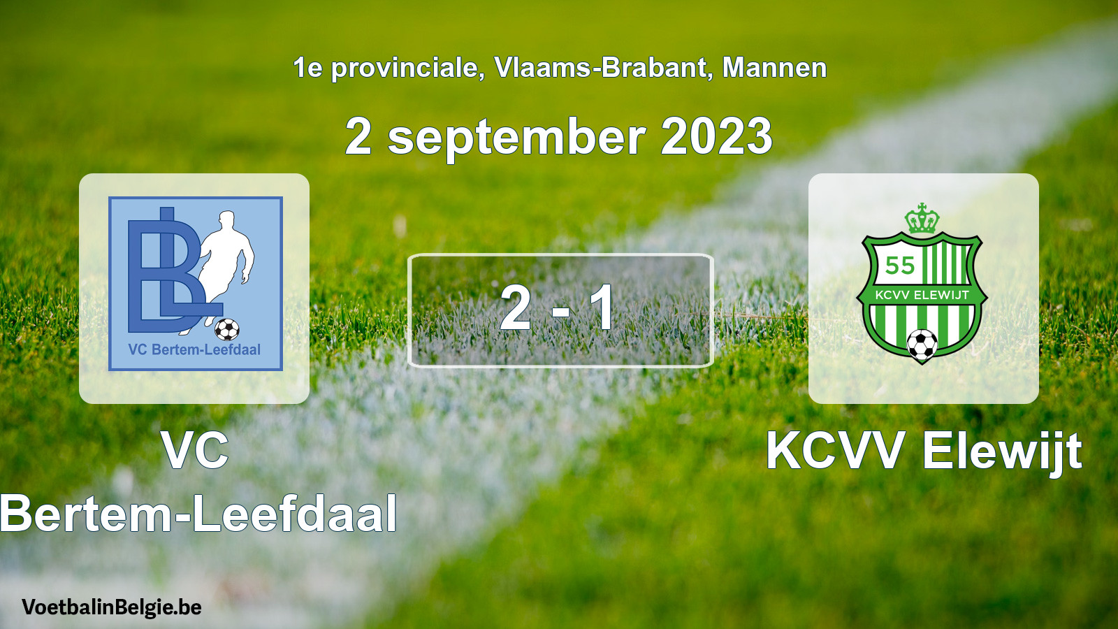 Gespeelde wedstrijd mannenvoetbal: VC Bertem-Leefdaal - KCVV Elewijt 2 - 1 (2 september 2023)