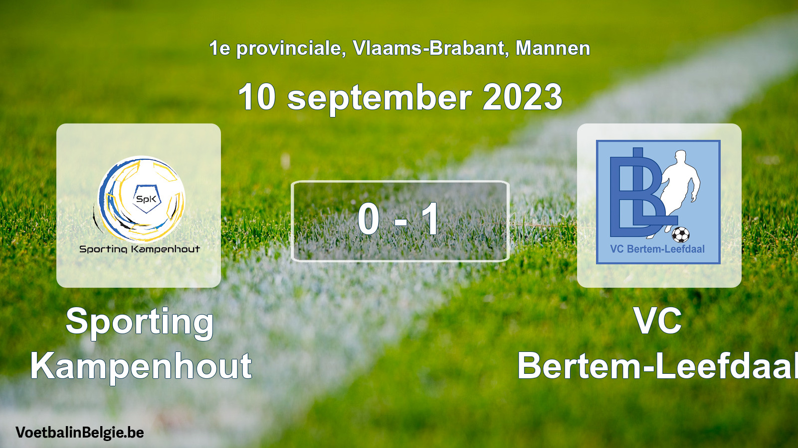 Gespeelde wedstrijd mannenvoetbal: Sporting Kampenhout - VC Bertem-Leefdaal 0 - 1 (10 september 2023)